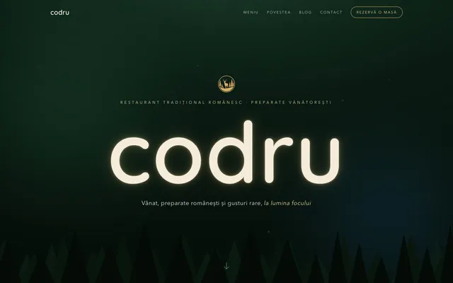 Codru: restaurant vanatoresc, captura de ecran