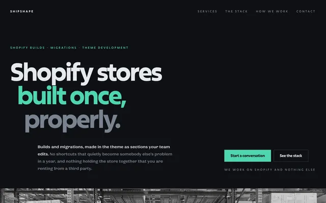 Shipshape Commerce, captura de ecran