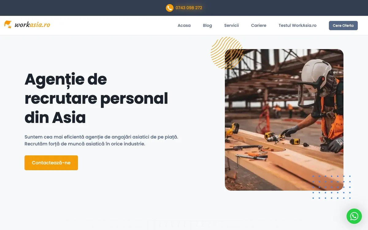 WorkAsia si Recruto: doua branduri de recrutare, captura de ecran